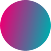 Hier ist ein bunter Ball zu sehen welcher auch im Logo von flow design siegesleitner vorkommt. Man sieht Ballfarben rosa, lila und türkis wie sie ineinander übergehen.